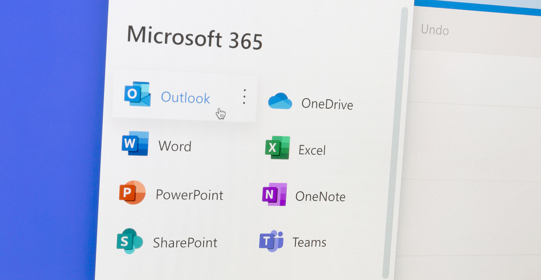 Microsoft 365 image des applications disponibles
