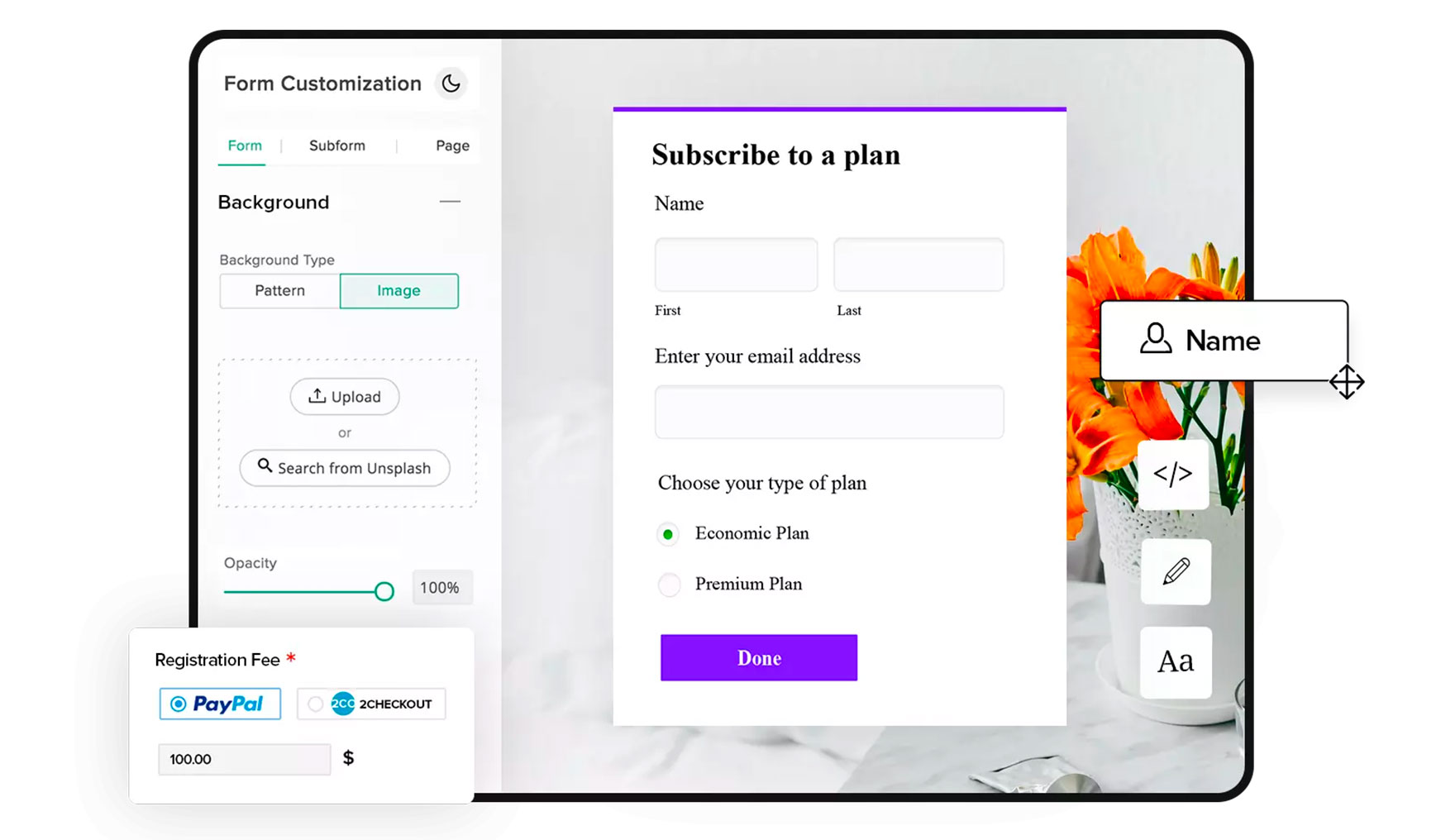 form-feature-banner Zoho Projects vue planification